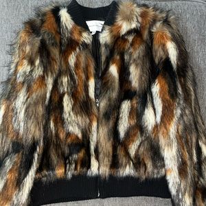 Cupcakes & Cashmere Multicolored fur jacket, Medium.